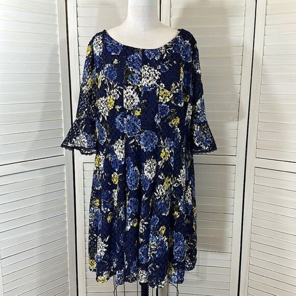 Chris McLaughlin Floral Dress Plus 24W Size Floral Fit & Flare - Picture 2 of 13